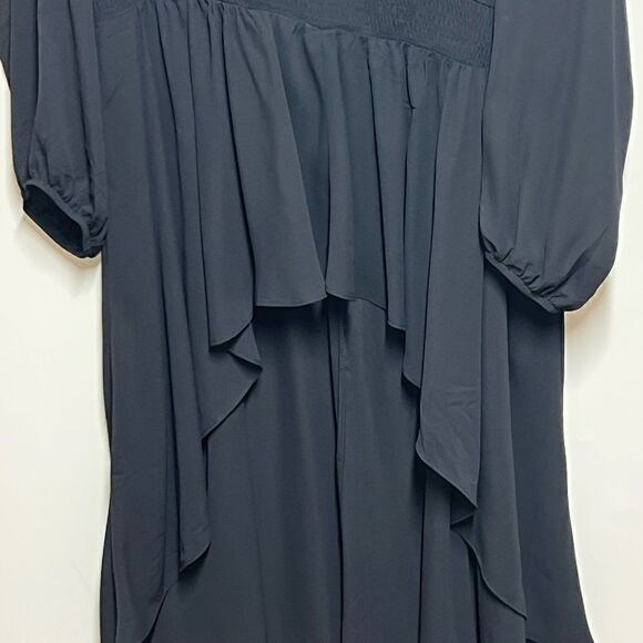 NWT Torrid Georgette Smocked Hi Lo Tunic Black Sz 4X Host Pick - Picture 7 of 8